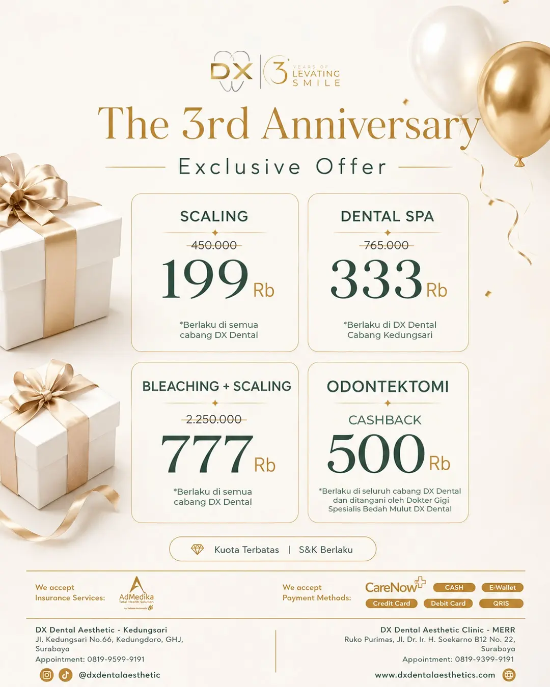 DX Dental Aesthetic Promo Juli 3rd Anniversary 2